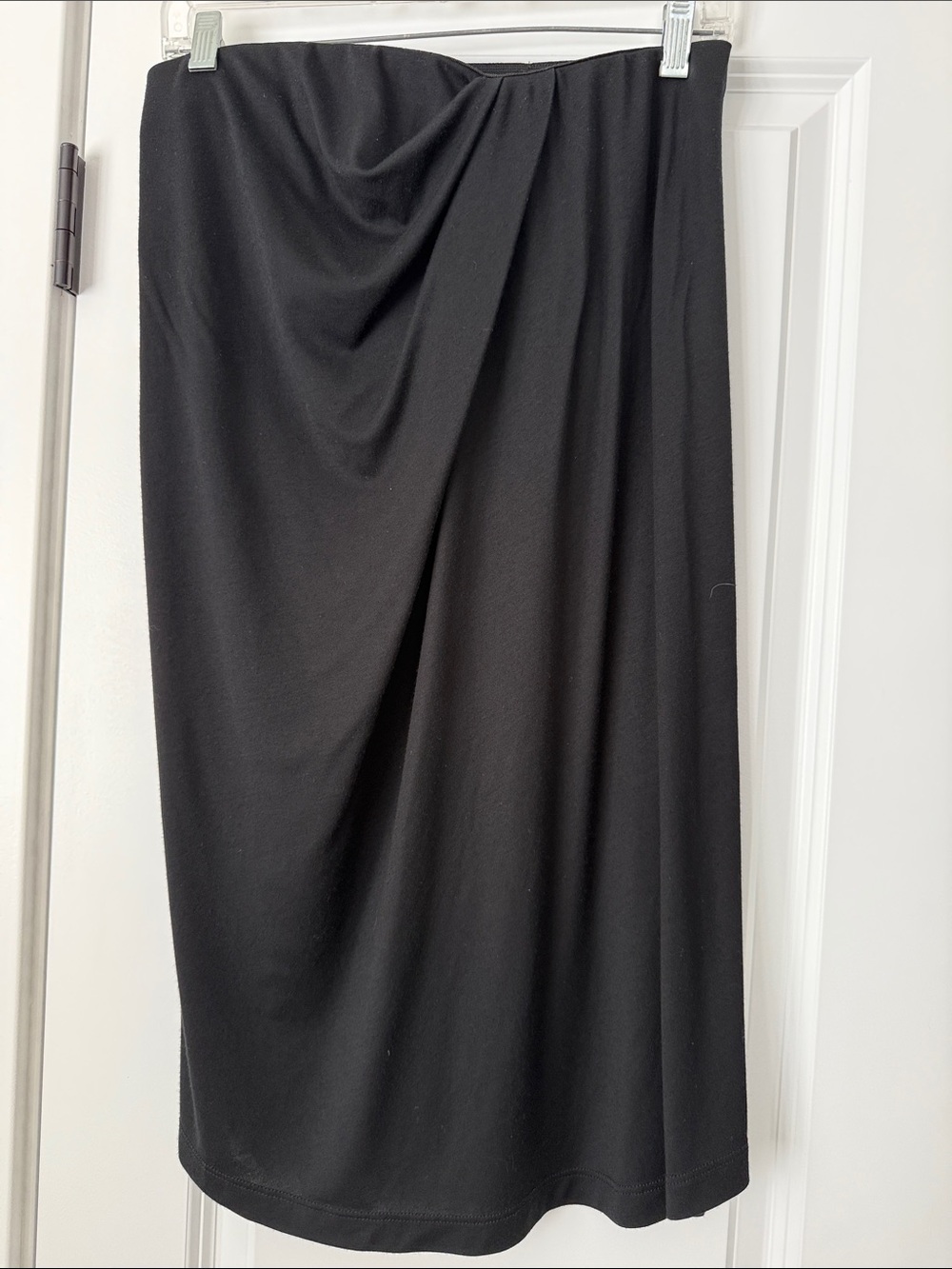 Theory Strapless Black Draped Mini Dress Sz S